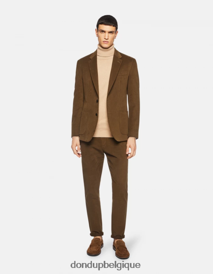 Hommes vêtements DONDUP vert militaire pantalon joe coupe carotte en coton 8826D0700
