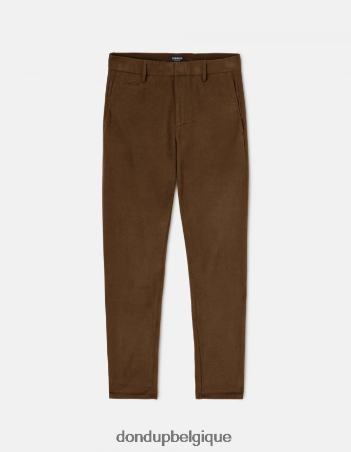 Hommes vêtements DONDUP vert militaire pantalon joe coupe carotte en coton 8826D0700