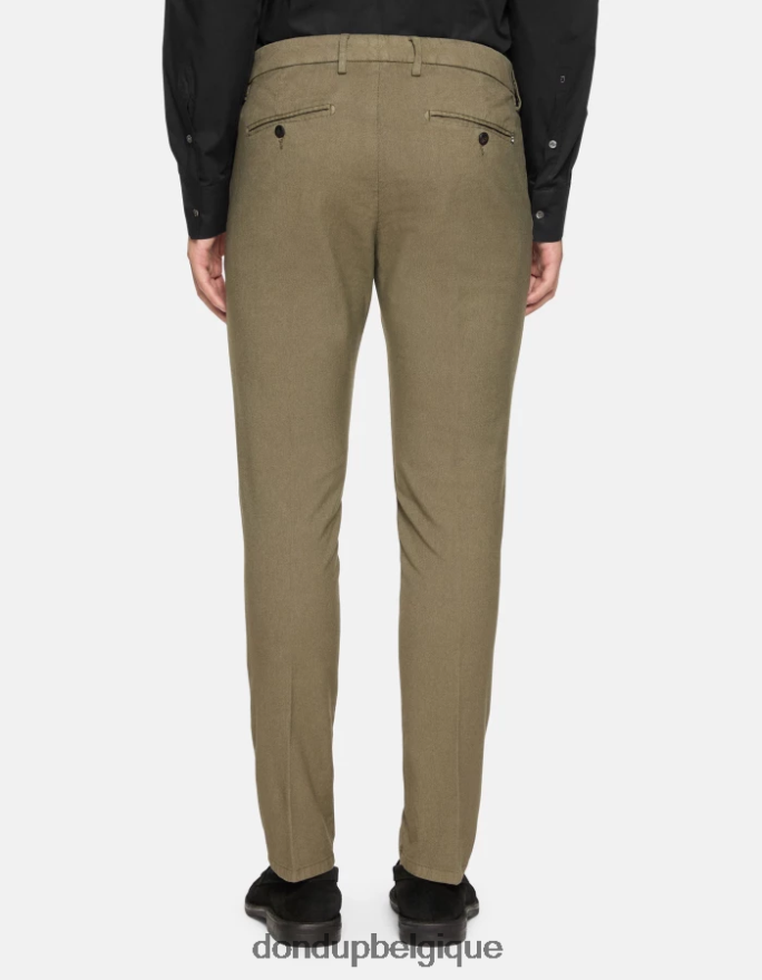 Hommes vêtements DONDUP vert sauge pantalon ral coupe classique en coton 8826D0698