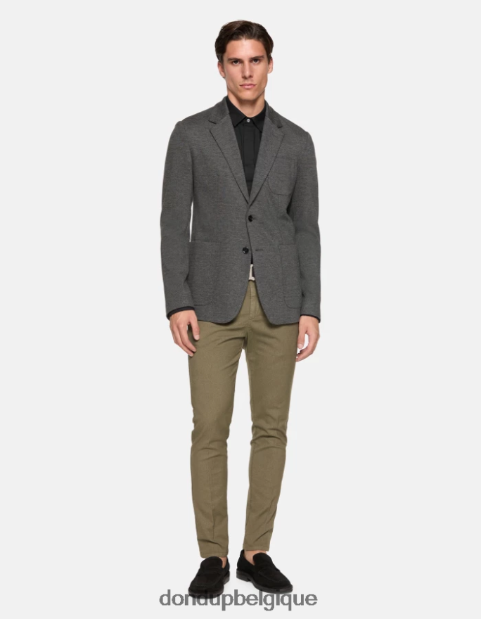 Hommes vêtements DONDUP vert sauge pantalon ral coupe classique en coton 8826D0698