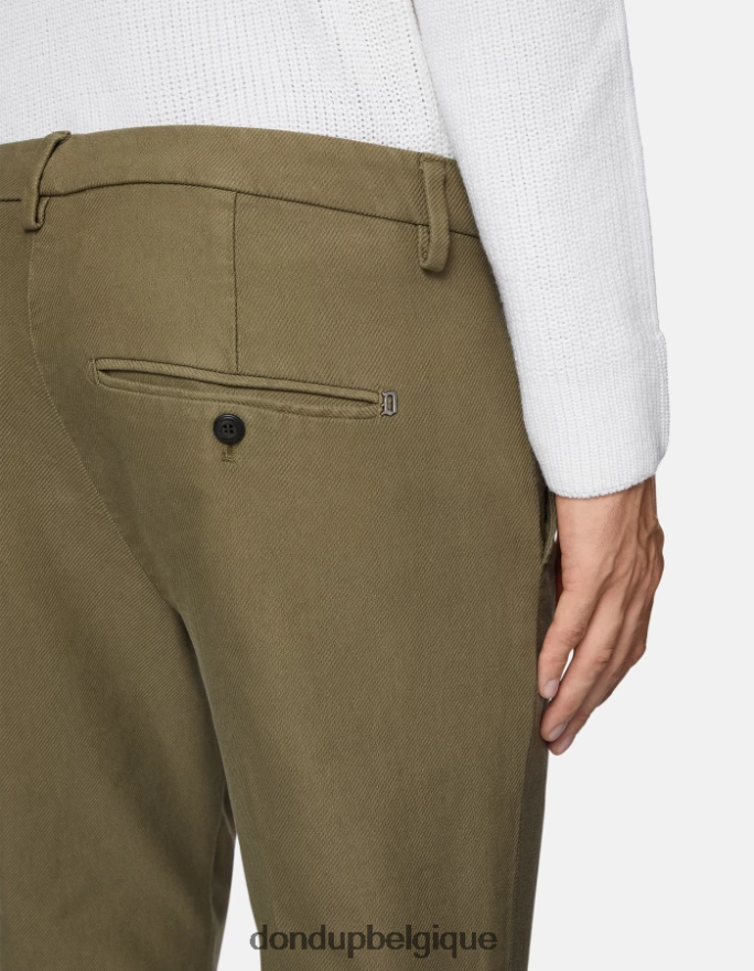 Hommes vêtements DONDUP vert sauge pantalon slim en coton gaubert 8826D0780