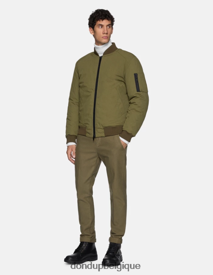 Hommes vêtements DONDUP vert sauge pantalon slim en coton gaubert 8826D0780