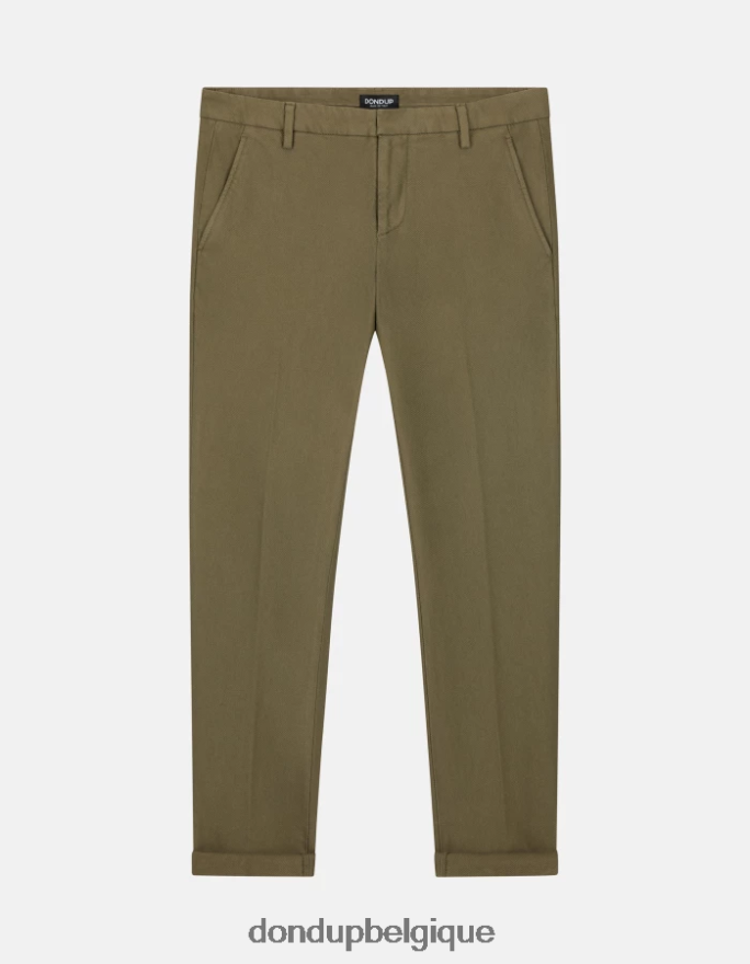 Hommes vêtements DONDUP vert sauge pantalon slim en coton gaubert 8826D0780