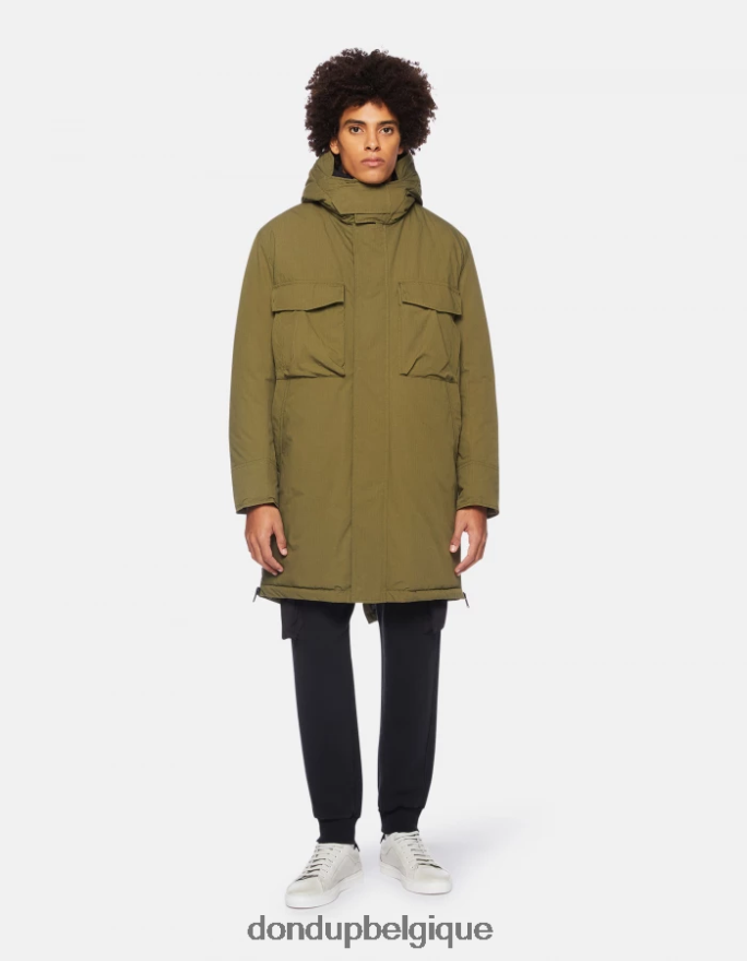 Hommes vêtements DONDUP vert sauge parka ample en tissu technique 8826D0904