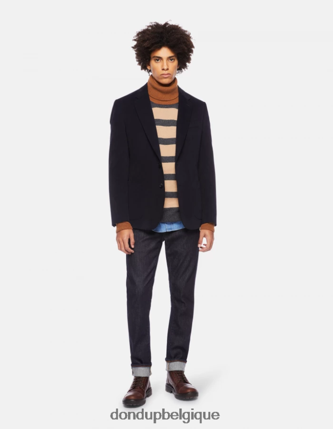 Hommes vêtements DONDUP écru et gris pull col polo coupe classique en cachemire mélangé 8826D0896