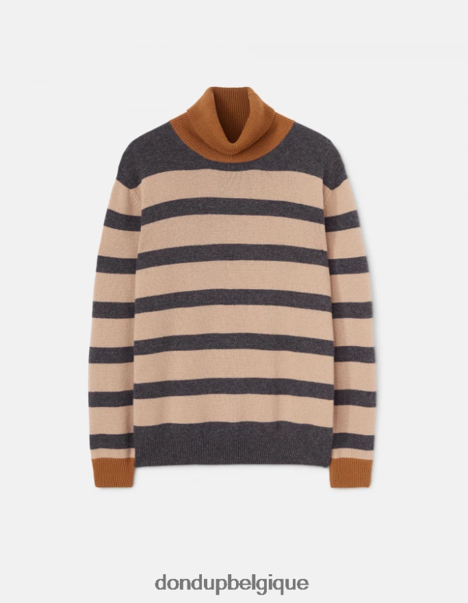 Hommes vêtements DONDUP écru et gris pull col polo coupe classique en cachemire mélangé 8826D0896