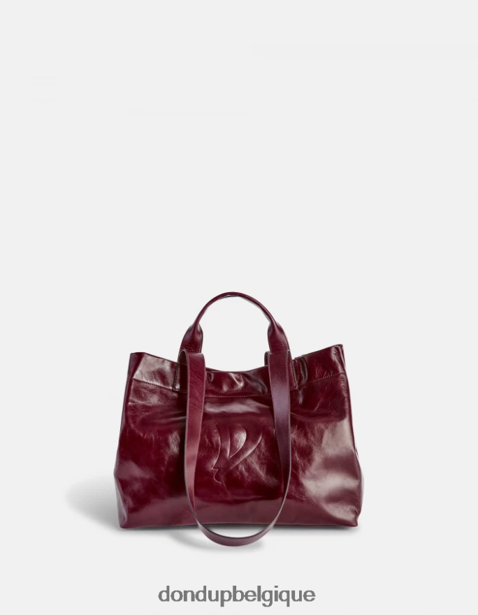 femmes accessoires DONDUP Prugna cabas en cuir brillant 8826D0494