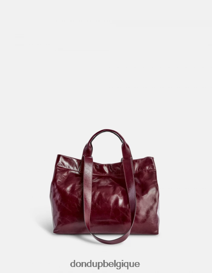 femmes accessoires DONDUP Prugna cabas en cuir brillant 8826D0494