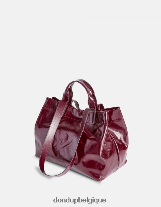 femmes accessoires DONDUP Prugna cabas en cuir brillant 8826D0494