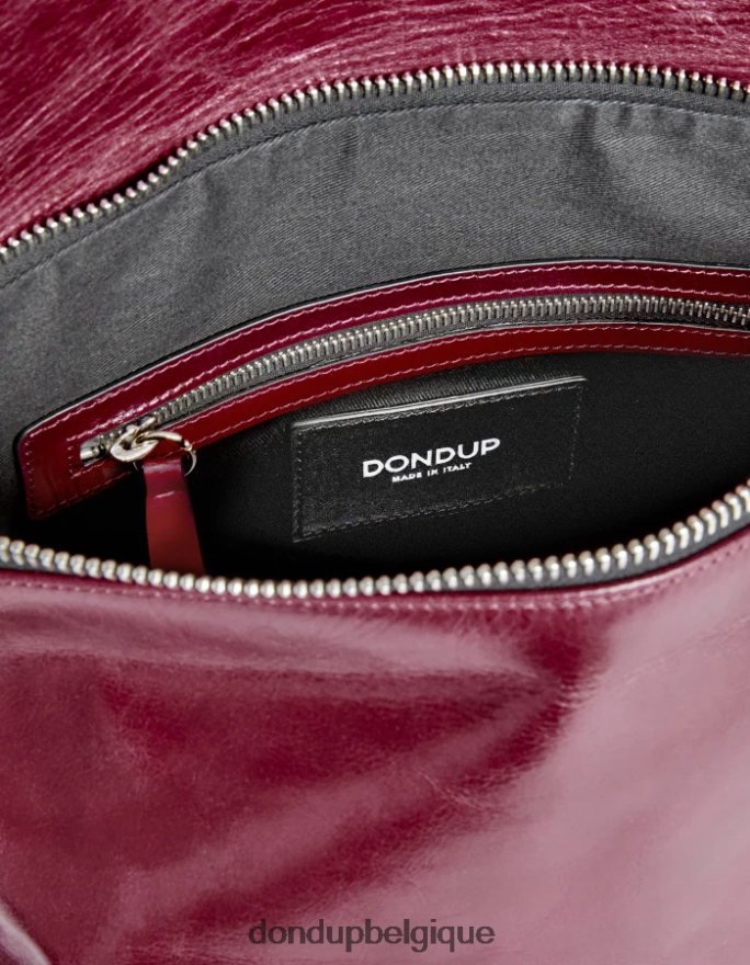femmes accessoires DONDUP Prugna sac en cuir brillant 8826D0486
