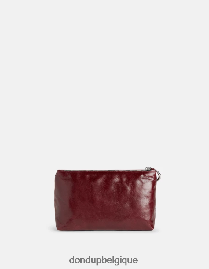 femmes accessoires DONDUP Prugna trousse de beauté en cuir brillant 8826D0501