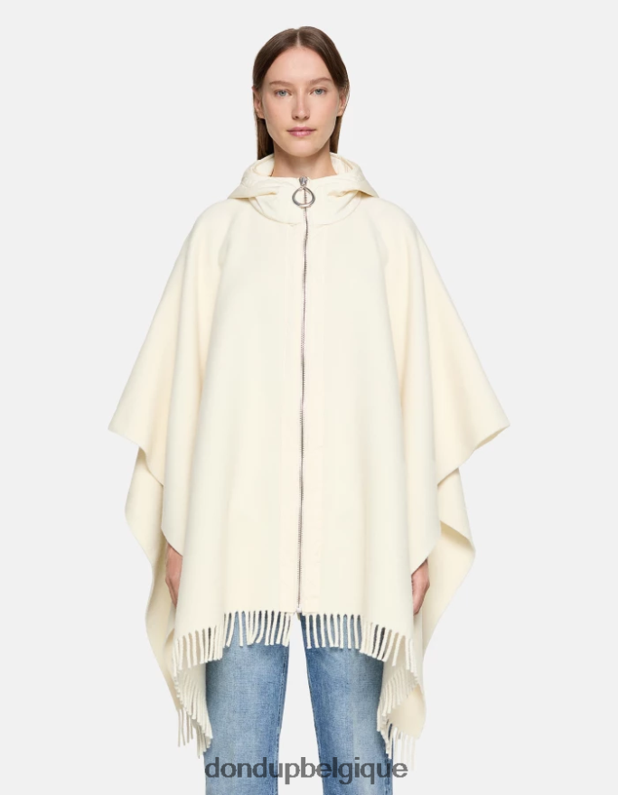 femmes accessoires DONDUP blanc cape en laine et nylon 8826D0472