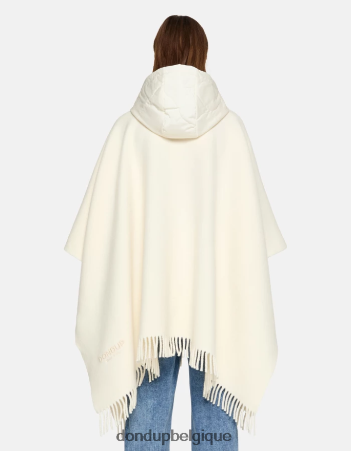 femmes accessoires DONDUP blanc cape en laine et nylon 8826D0472