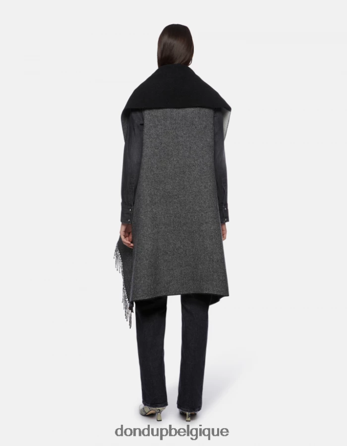 femmes accessoires DONDUP blanc et crème cape en laine 8826D0504