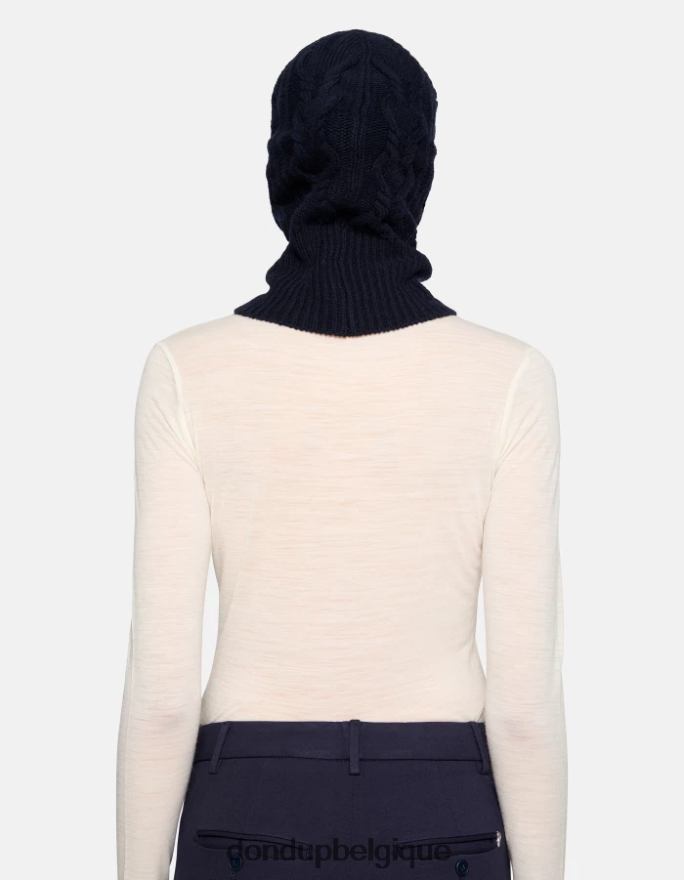 femmes accessoires DONDUP bleu marine cagoule en laine 8826D0551