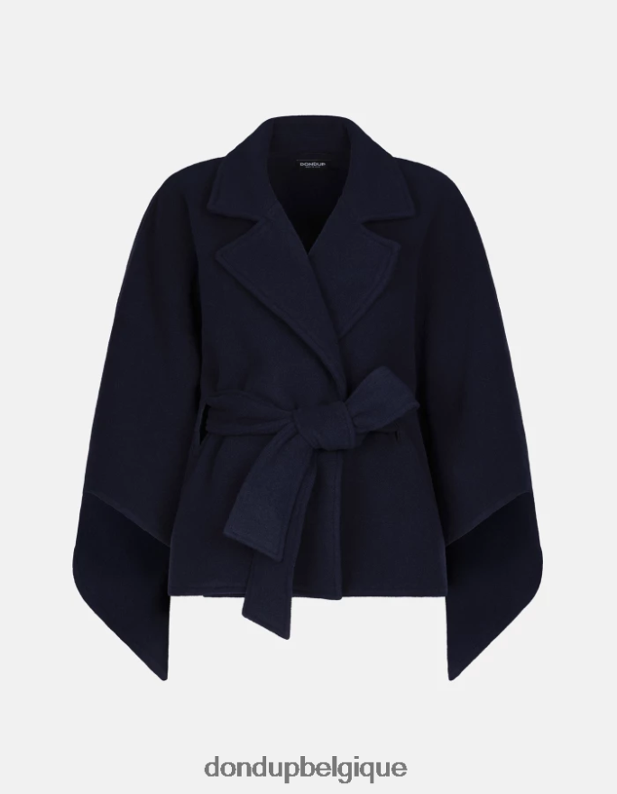 femmes accessoires DONDUP bleu marine cape en laine 8826D0470