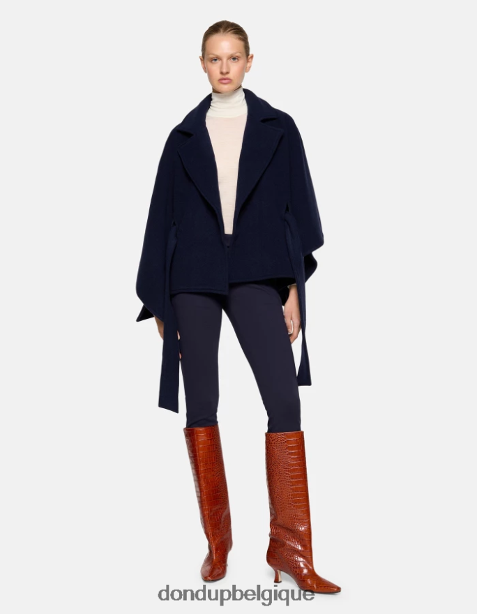 femmes accessoires DONDUP bleu marine cape en laine 8826D0470