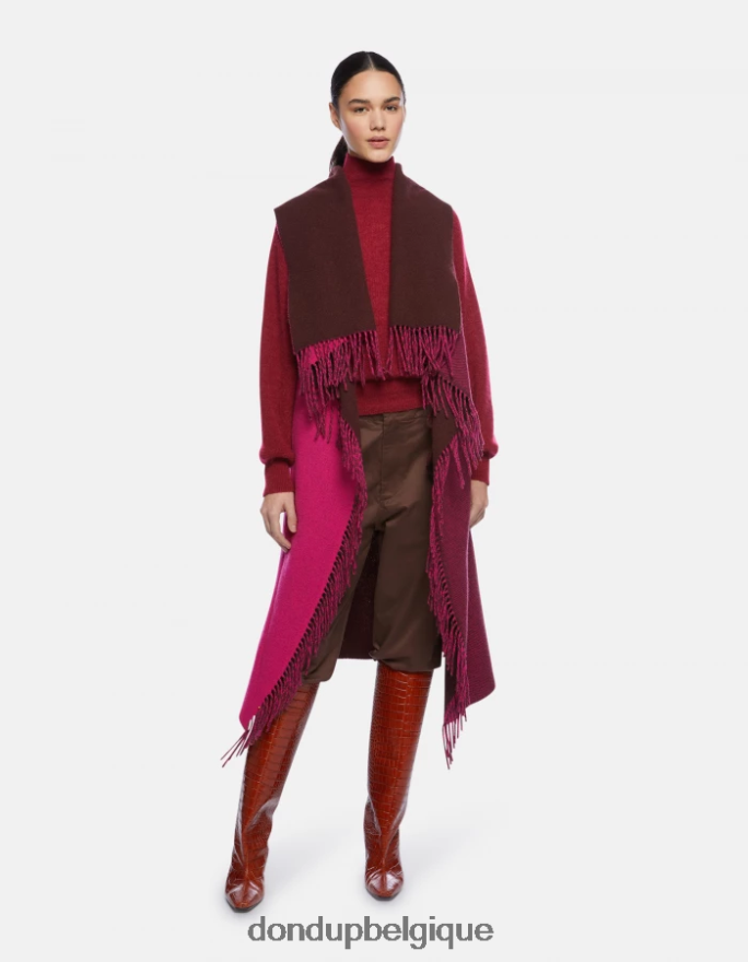 femmes accessoires DONDUP fuchsia et violet cape en laine 8826D0505