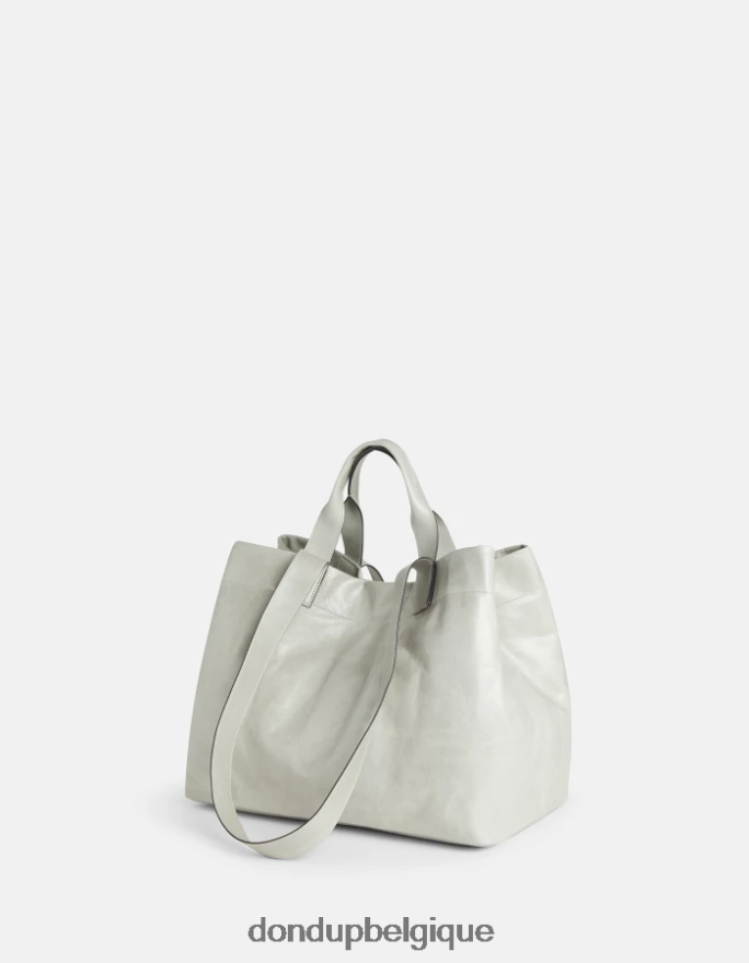 femmes accessoires DONDUP gris clair cabas en cuir brillant 8826D0496