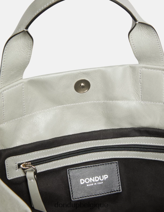femmes accessoires DONDUP gris clair cabas en cuir brillant 8826D0496