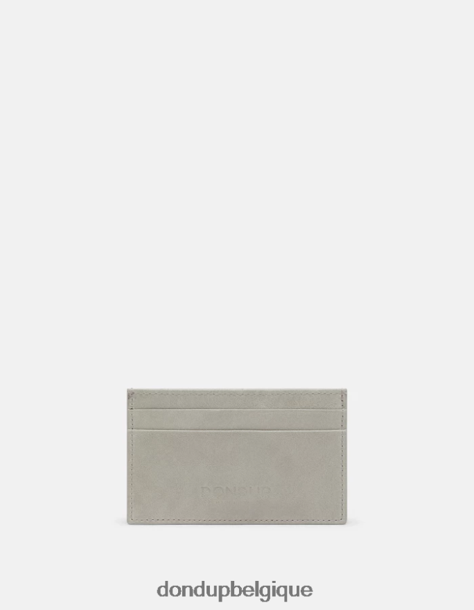 femmes accessoires DONDUP gris clair porte-cartes en cuir brillant 8826D0511