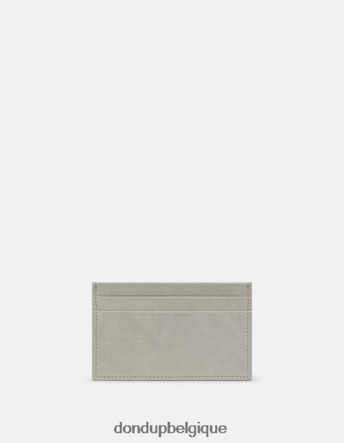 femmes accessoires DONDUP gris clair porte-cartes en cuir brillant 8826D0511