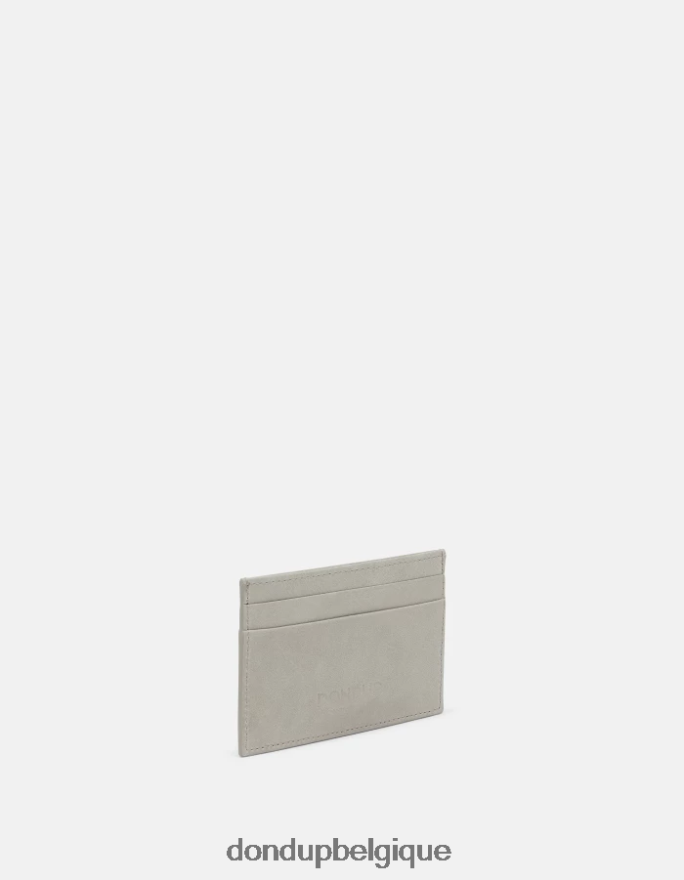 femmes accessoires DONDUP gris clair porte-cartes en cuir brillant 8826D0511