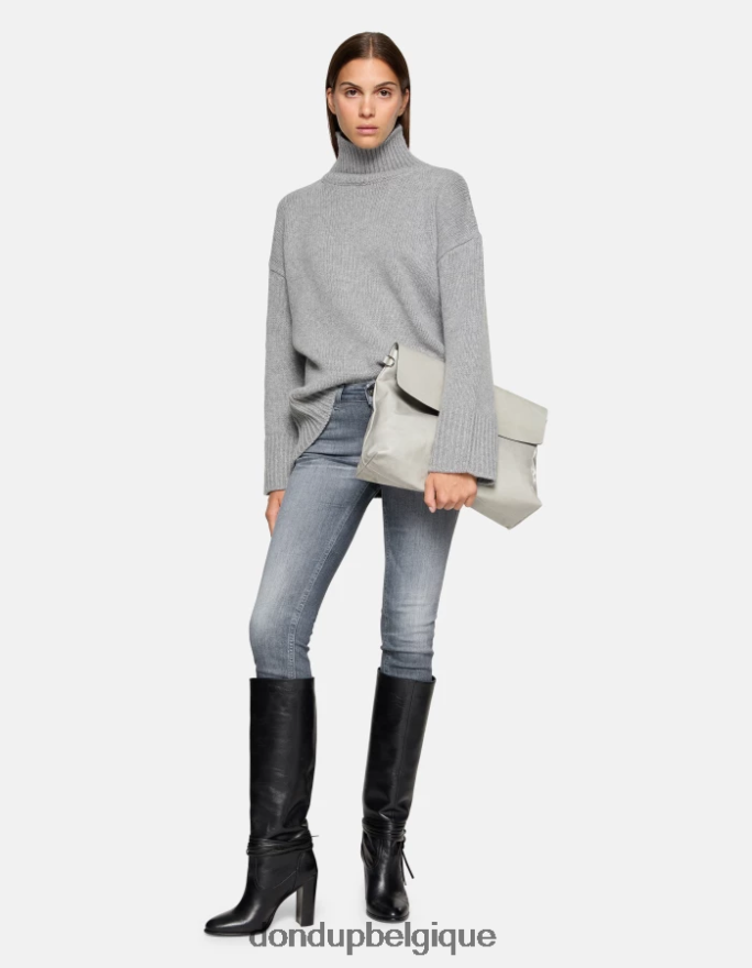 femmes accessoires DONDUP gris clair sac en cuir brillant 8826D0488