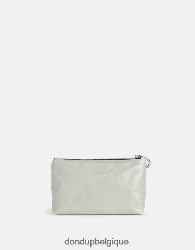femmes accessoires DONDUP gris clair trousse de beauté en cuir brillant 8826D0503
