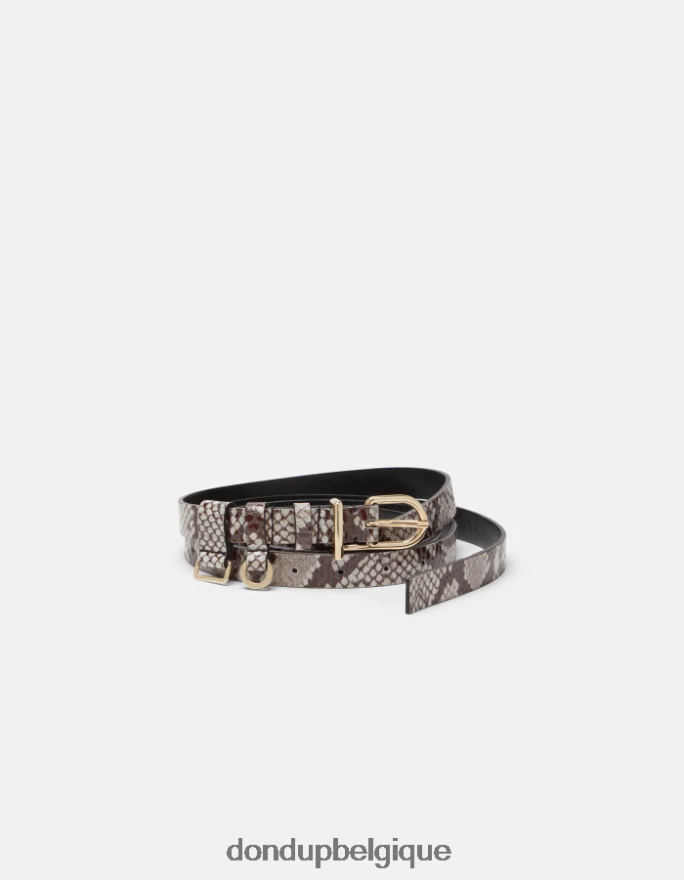 femmes accessoires DONDUP naturel ceinture en cuir effet python 8826D0474