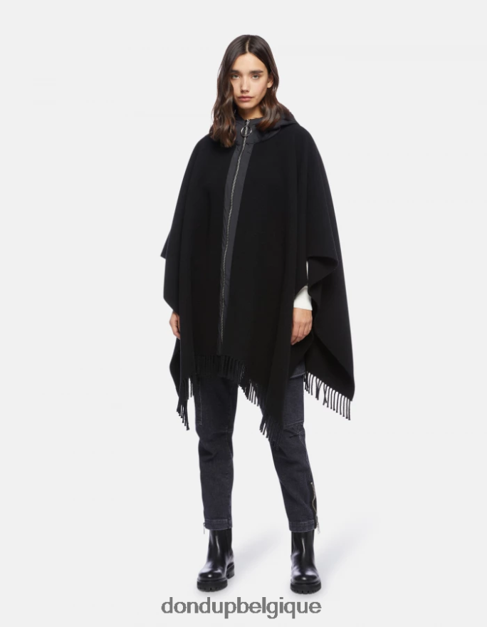 femmes accessoires DONDUP noir cape en laine et nylon 8826D0471
