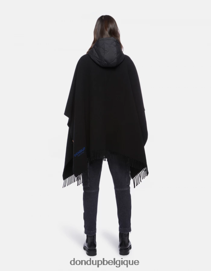 femmes accessoires DONDUP noir cape en laine et nylon 8826D0471