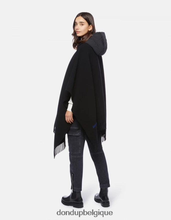 femmes accessoires DONDUP noir cape en laine et nylon 8826D0471