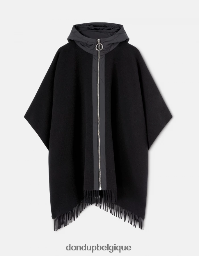 femmes accessoires DONDUP noir cape en laine et nylon 8826D0471