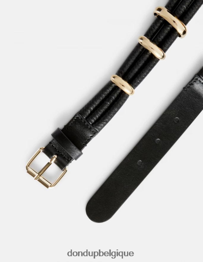 femmes accessoires DONDUP noir ceinture en cuir de veau 8826D0475