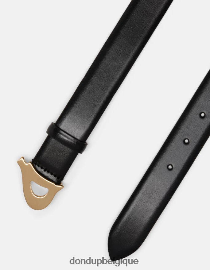 femmes accessoires DONDUP noir ceinture en cuir de veau 8826D0481