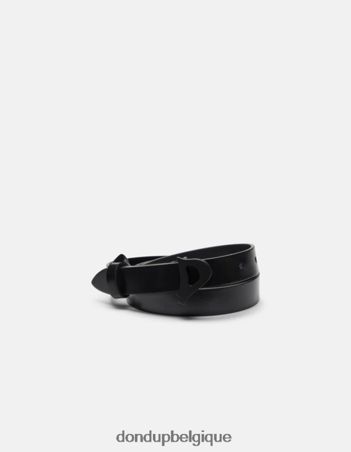 femmes accessoires DONDUP noir ceinture en cuir de veau 8826D0491