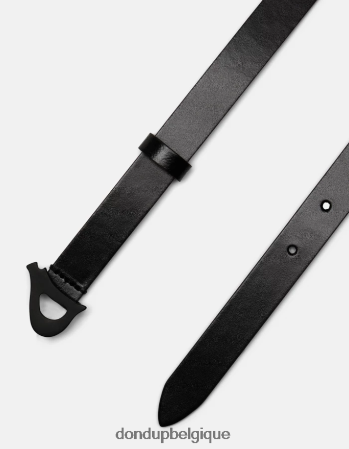 femmes accessoires DONDUP noir ceinture en cuir de veau 8826D0491