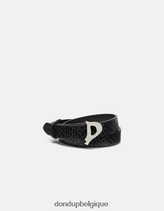 femmes accessoires DONDUP noir ceinture en cuir effet python 8826D0483