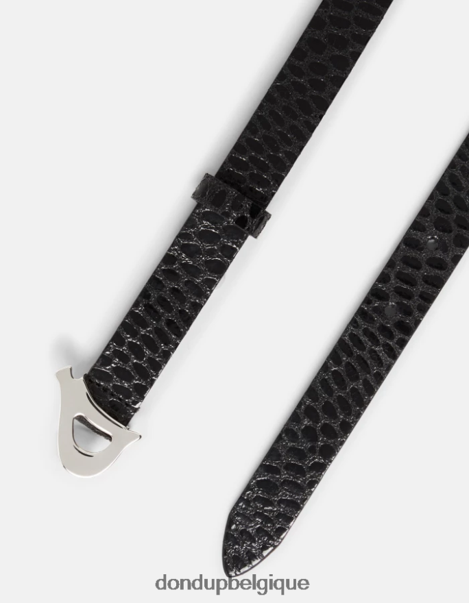 femmes accessoires DONDUP noir ceinture en cuir effet python 8826D0483