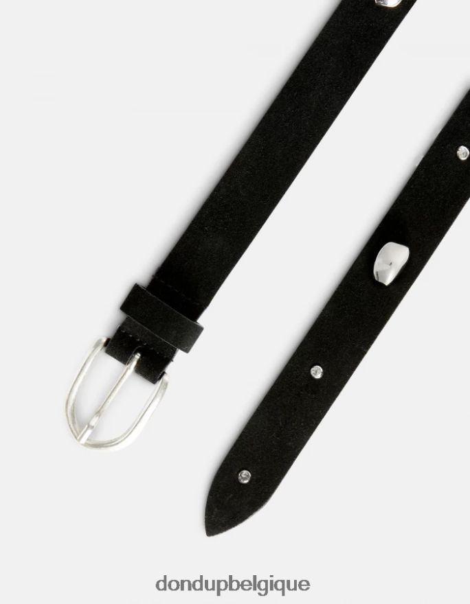 femmes accessoires DONDUP noir ceinture en daim 8826D0478