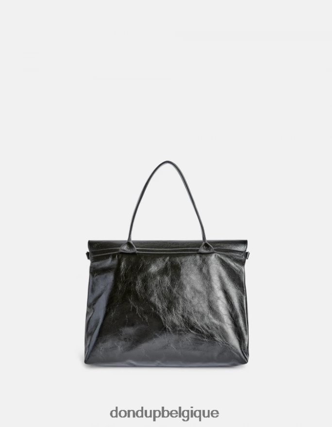 femmes accessoires DONDUP noir sac en cuir brillant 8826D0484
