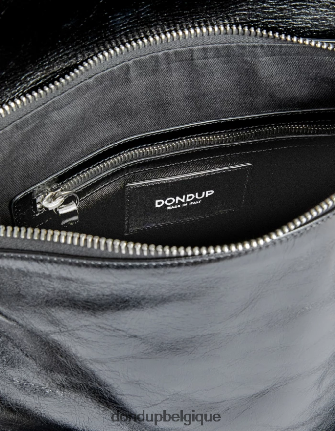 femmes accessoires DONDUP noir sac en cuir brillant 8826D0484