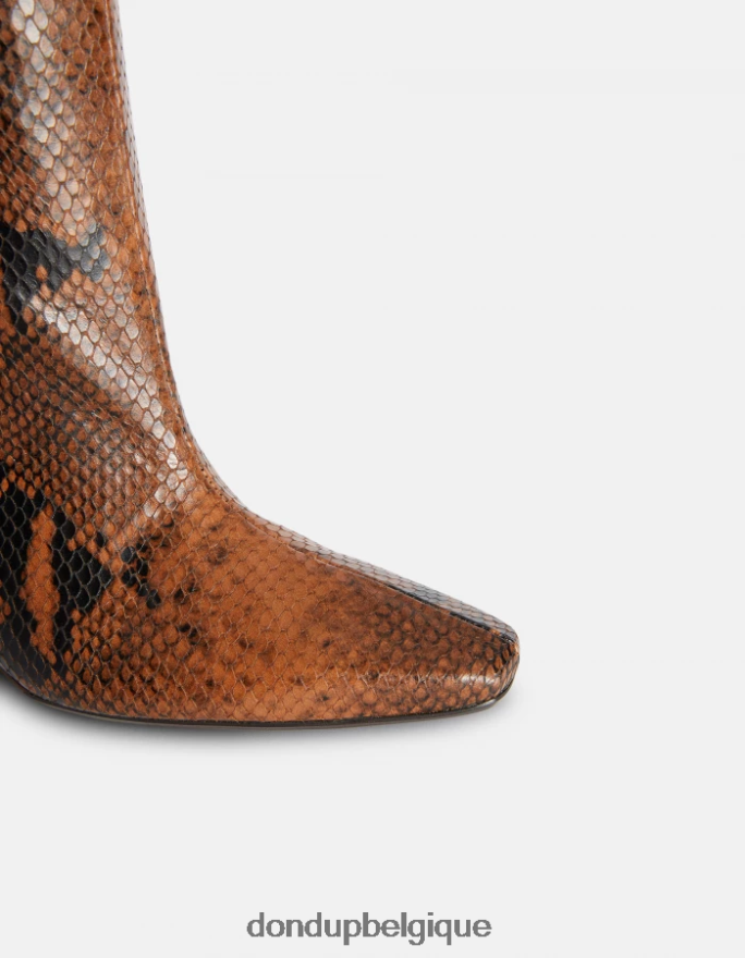 femmes chaussure DONDUP cioccolato bottes en cuir effet python 8826D0465