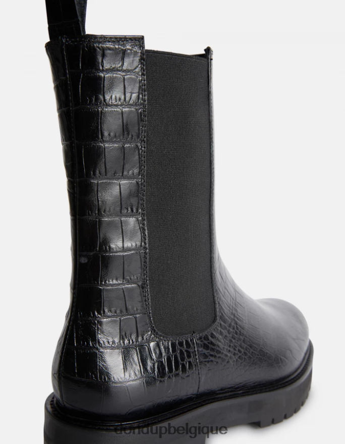 femmes chaussure DONDUP noir bottes beatles en cuir effet crocodile 8826D0460