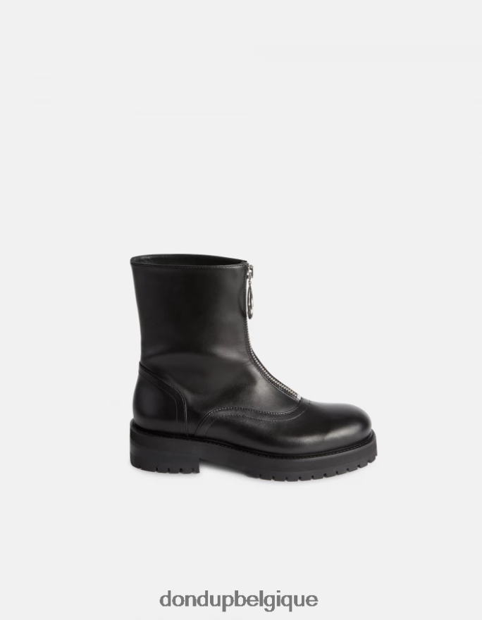 femmes chaussure DONDUP noir bottes de combat en cuir de veau nappa 8826D0463