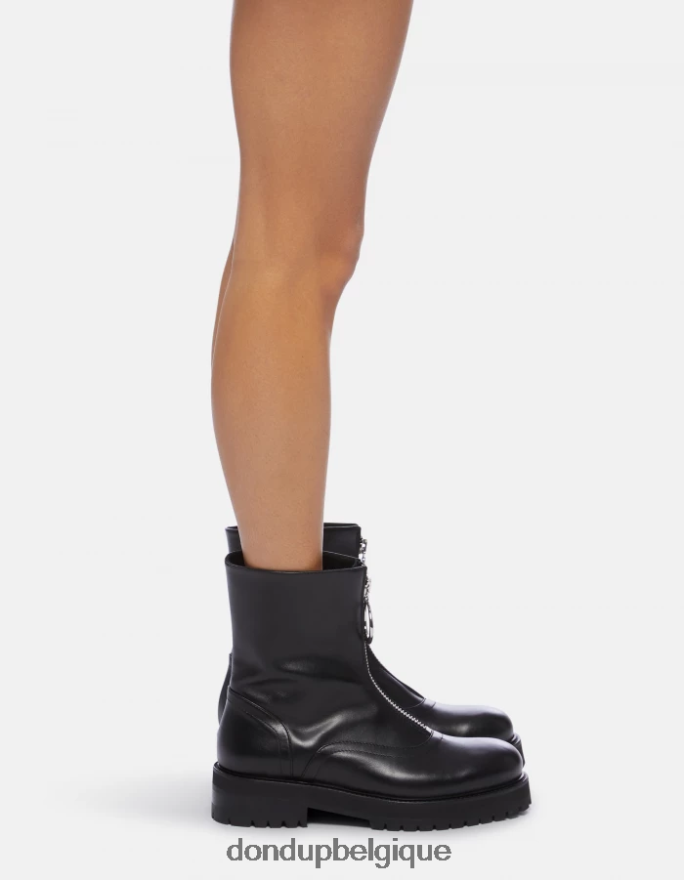 femmes chaussure DONDUP noir bottes de combat en cuir de veau nappa 8826D0463