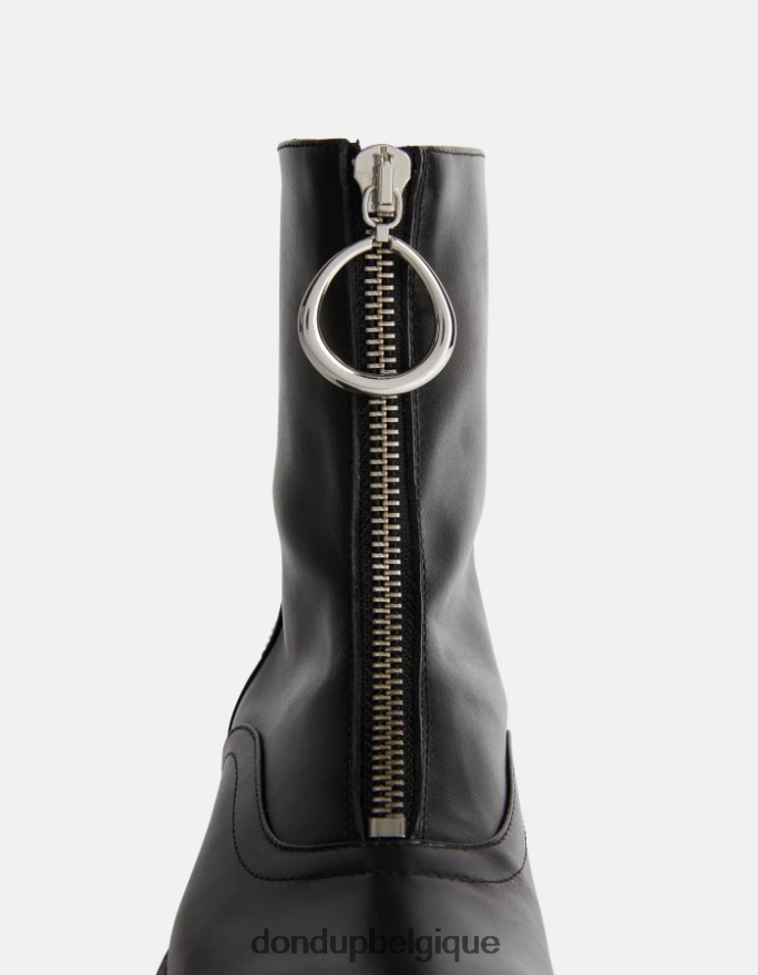 femmes chaussure DONDUP noir bottes de combat en cuir de veau nappa 8826D0463