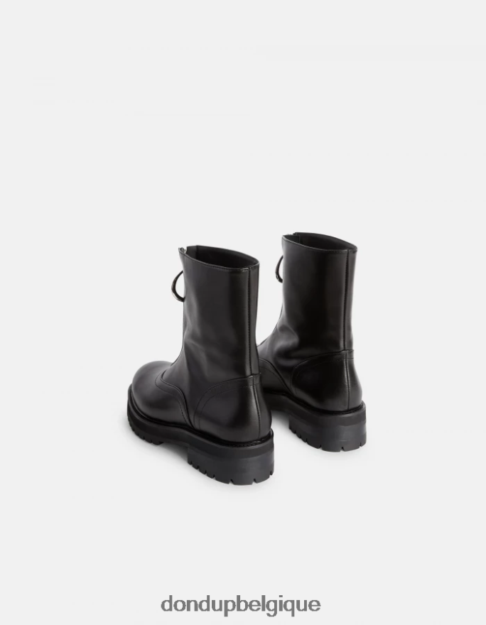 femmes chaussure DONDUP noir bottes de combat en cuir de veau nappa 8826D0463