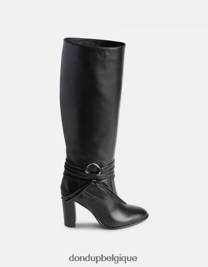femmes chaussure DONDUP noir bottes en cuir dagneau 8826D0506
